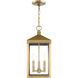 Nyack 3 Light 8.25 inch Antique Brass Outdoor Pendant Lantern