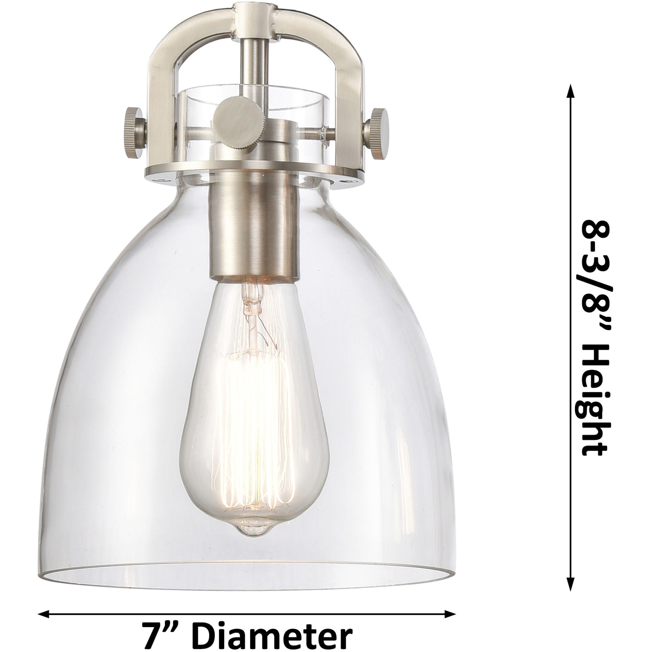 Newton Bell 5 Light 26 inch Matte Black Chandelier Ceiling Light in Clear Glass