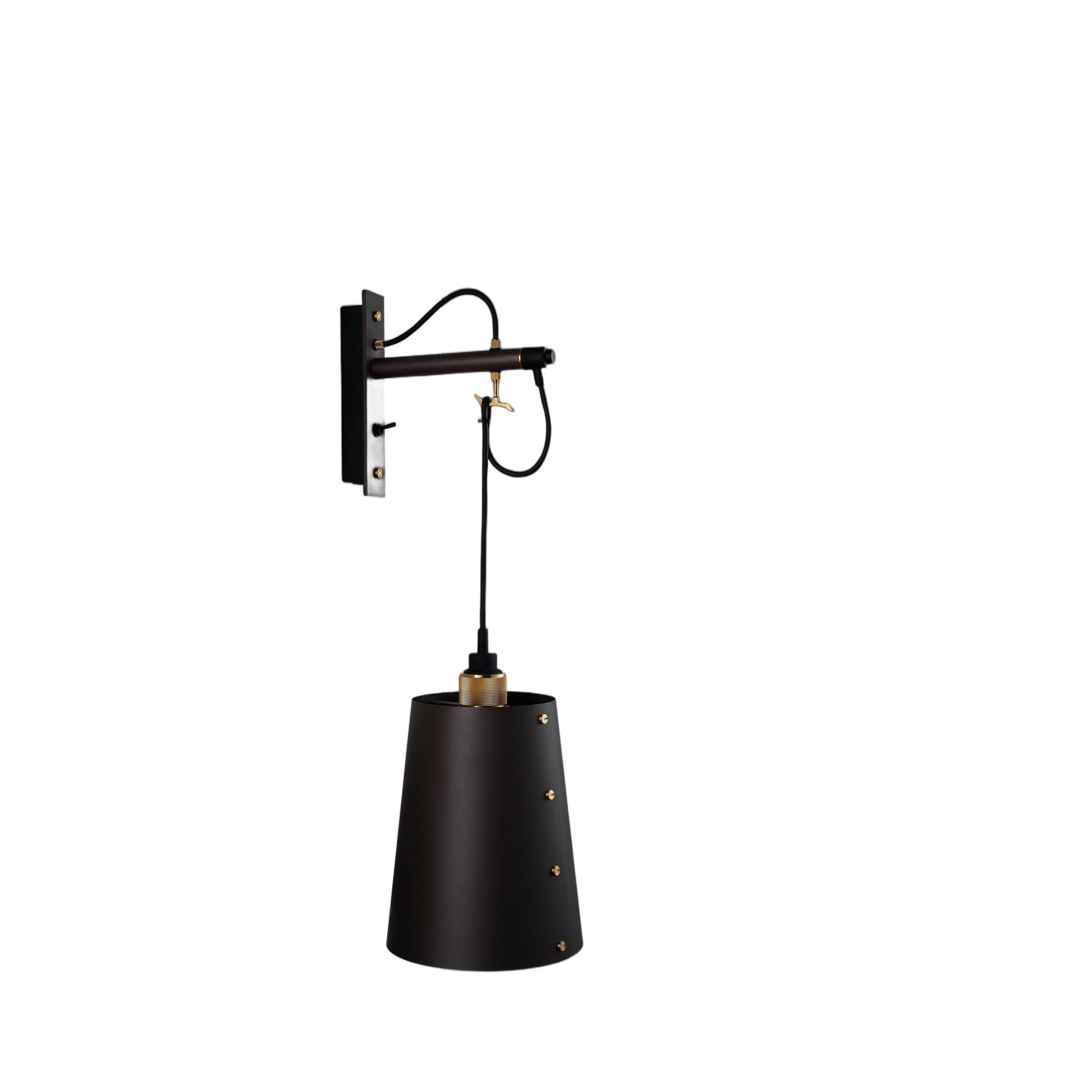 Hooked Wall Light in Graphite / Brass