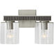 Sawyer 2 Light 14 inch Carbon Grey and Matte Nickel Vanity Light Wall Light