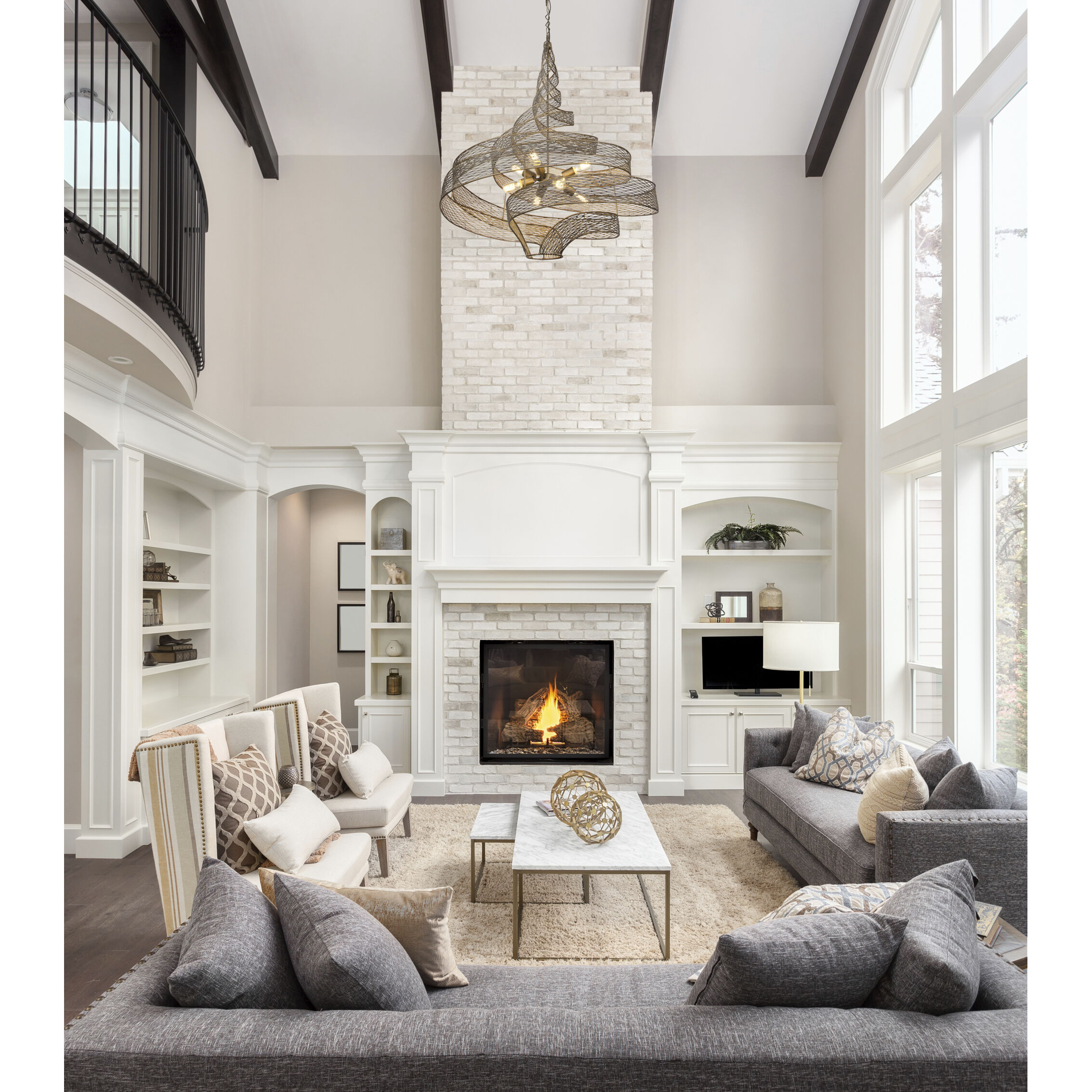 Flow 8 Light 36 inch Hammered Ore Pendant Ceiling Light