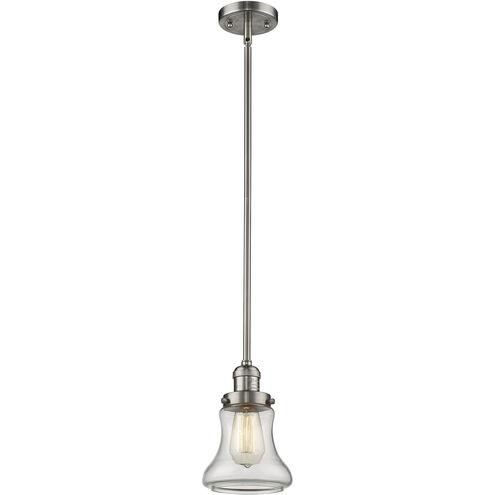 Franklin Restoration Bellmont 1 Light 6.5 inch Brushed Satin Nickel Mini Pendant Ceiling Light in Incandescent, Clear, Franklin Restoration
