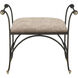 Mabel 24.25 inch Antique Black and Polished Brass Ottoman