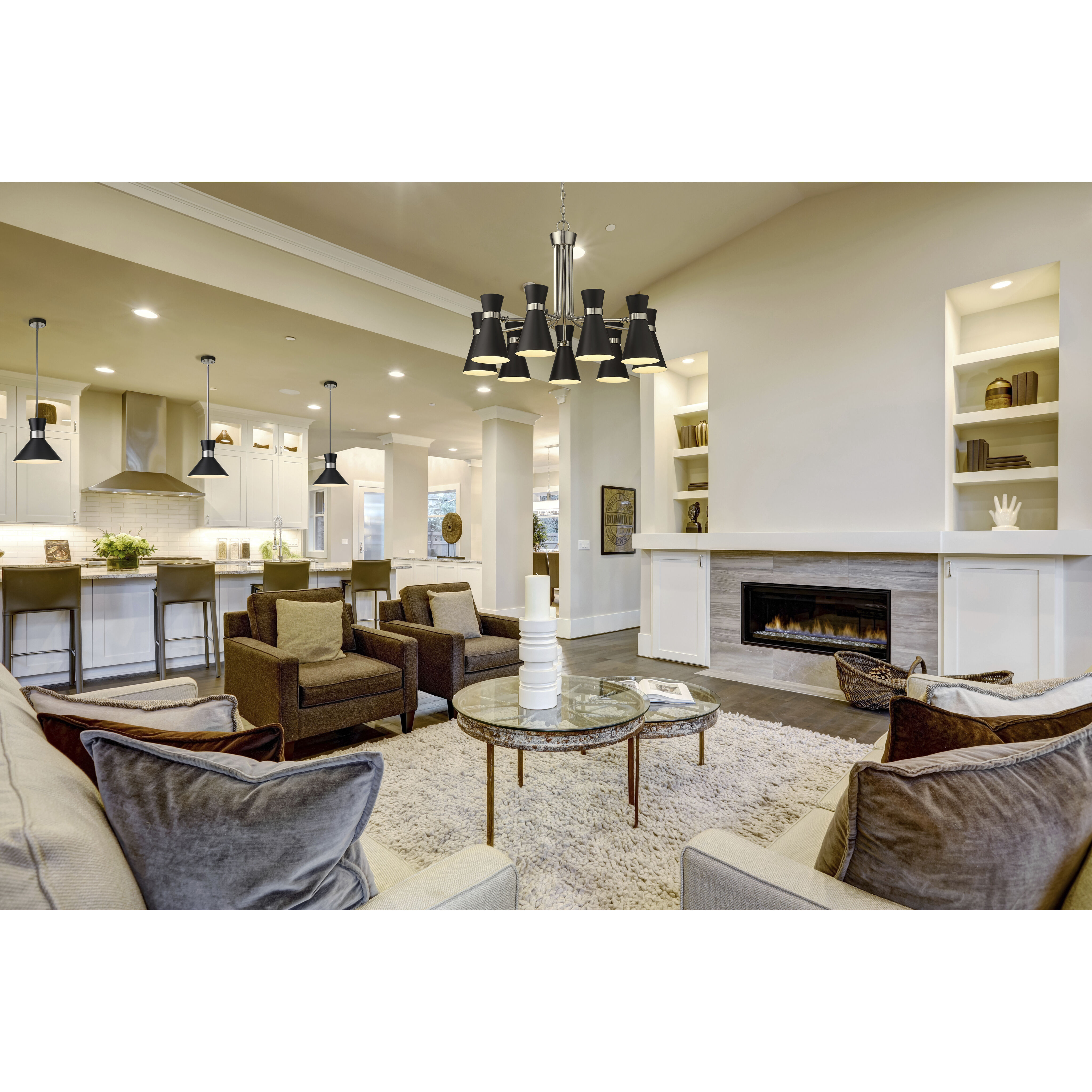 Soriano 1 Light 13.25 inch Matte Black and Brushed Nickel Pendant Ceiling Light