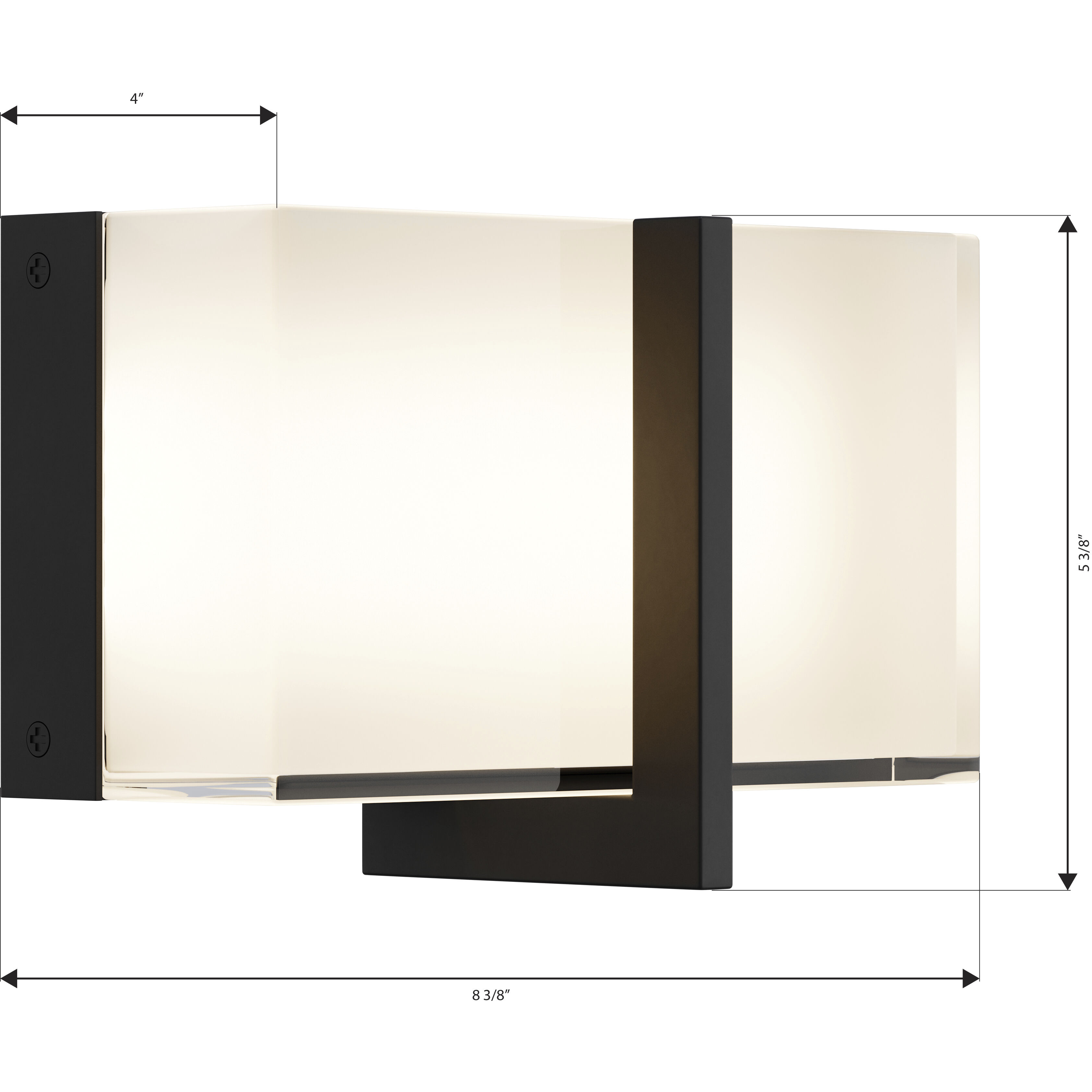 High Rise LED 8.5 inch Dark Matte Black Bath Bar Wall Light