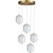 Peri LED 15 inch Aged Brass Multi Pendant Ceiling Light