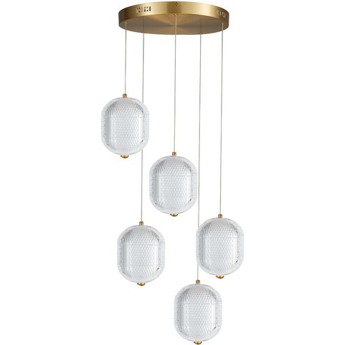 Peri LED 15 inch Aged Brass Multi Pendant Ceiling Light