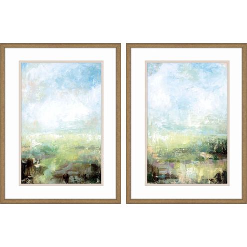 Waterside Collection Antique Gold Wood With Embossed Weave Pattern Framed Art