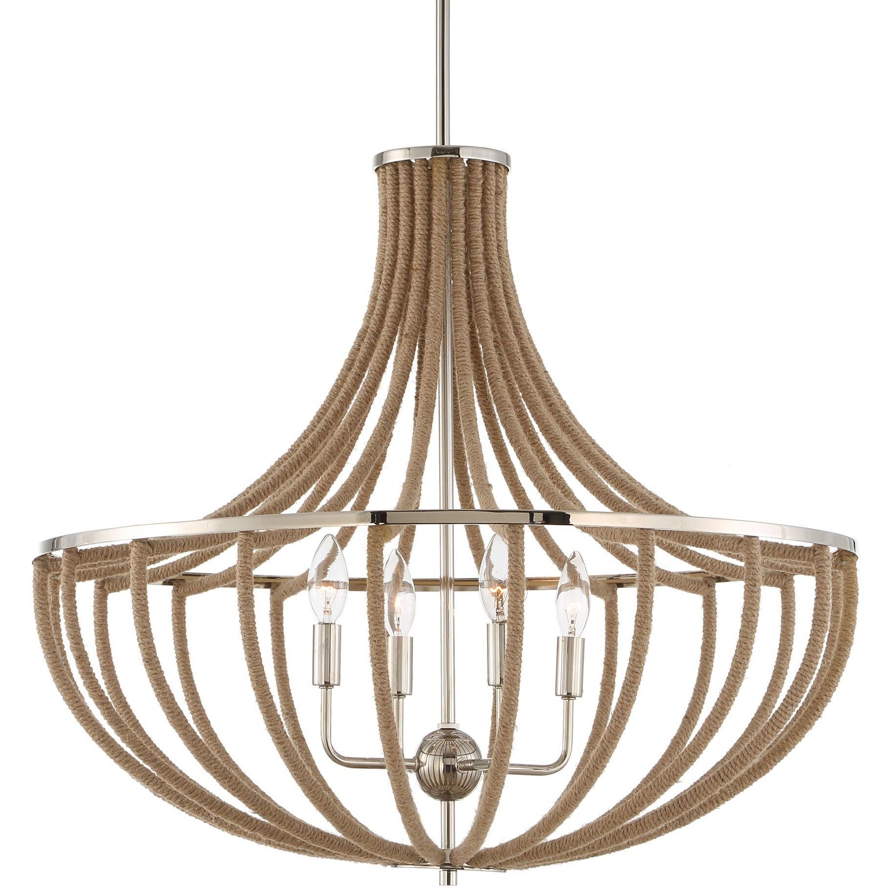 Lovelock 4 Light 27.5 inch Polished Nickel Chandelier Ceiling Light