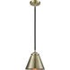 Nouveau Appalachian 1 Light 8 inch Black Antique Brass Mini Pendant Ceiling Light in Incandescent, Nouveau