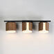 Draughtsman 3 Light 27 inch Walnut and Black Bath Vanity Wall Light in Satin White