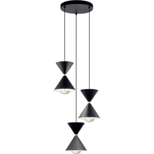 Kordan LED 17.25 inch Matte Black Cluster Pendant Ceiling Light