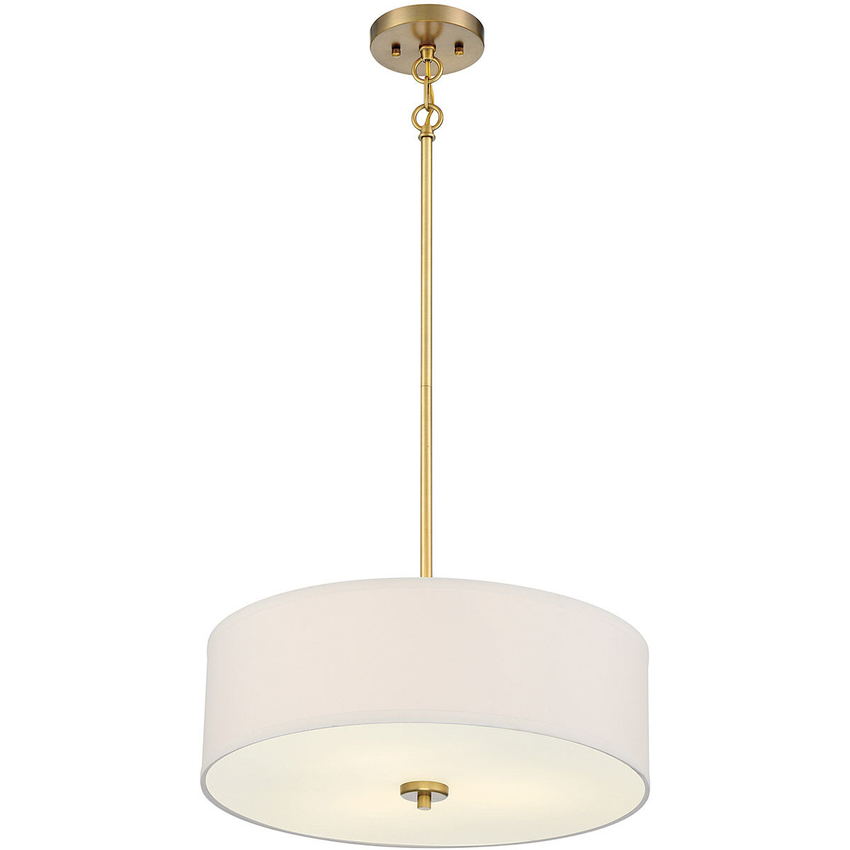 Modern 3 Light 18 inch Natural Brass Pendant Ceiling Light