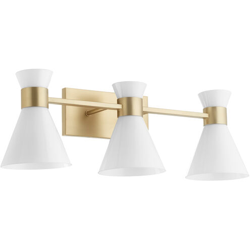 Beldar 3 Light 27.5 inch Aged Brass Vanity Light Wall Light