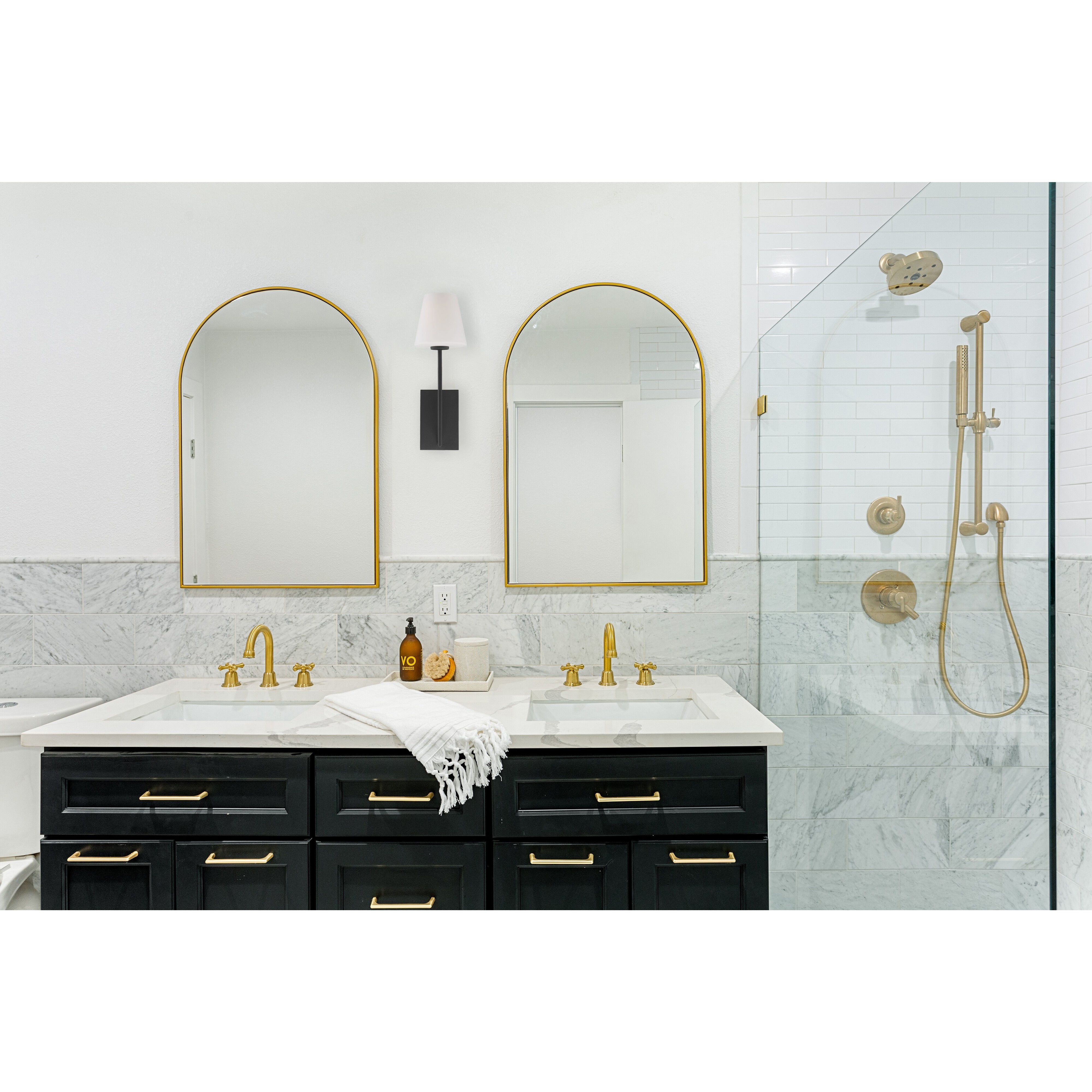 Lena Bath Sconce Wall Light in Black Forged