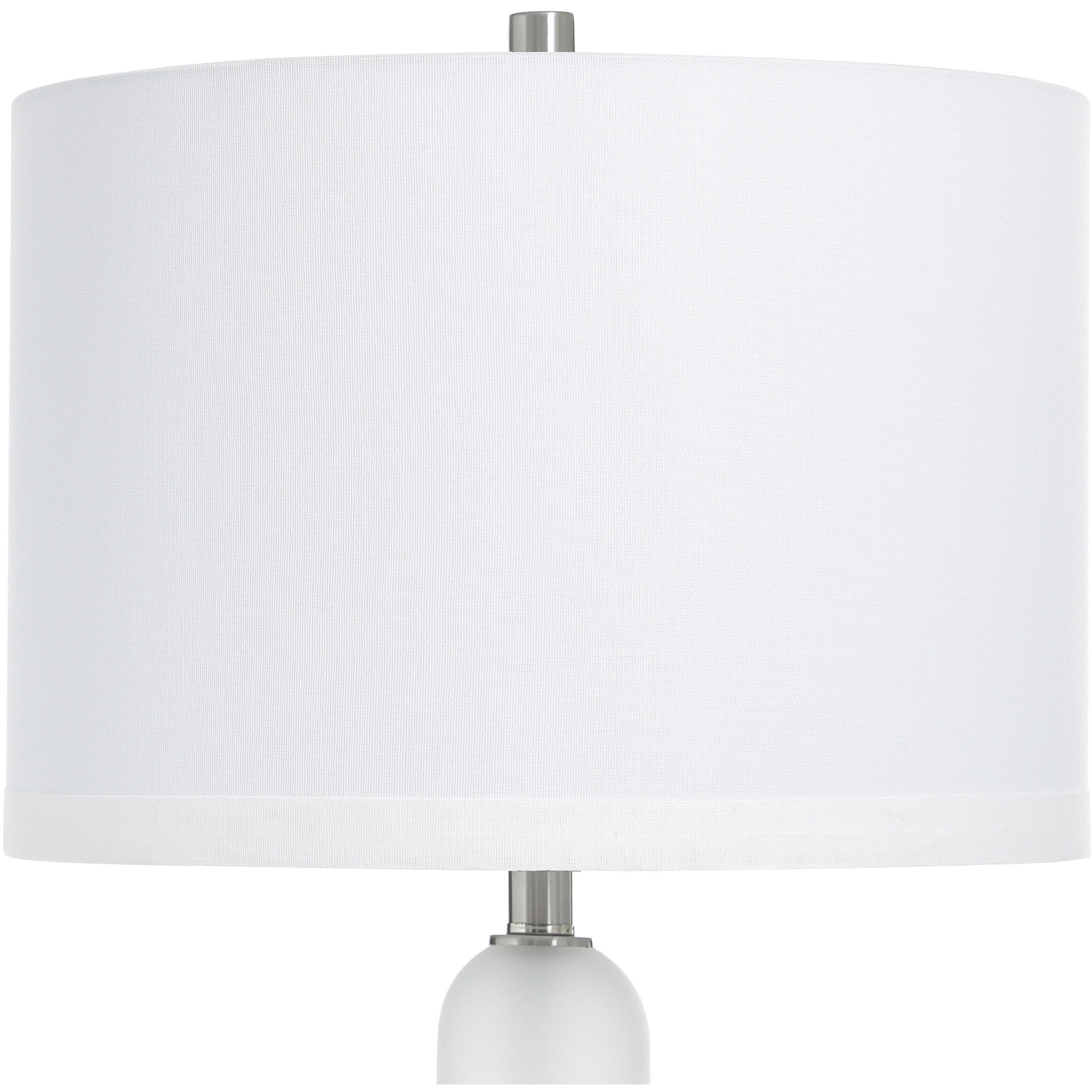 Orion 33.5 inch 100 watt Brushed Nickel and White Table Lamp Portable Light