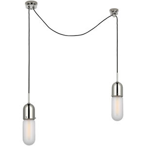 Thomas O'Brien Junio LED 5.5 inch Polished Nickel Pendant Ceiling Light in Frosted Glass, Configurable
