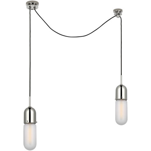Thomas O'Brien Junio LED 5.5 inch Polished Nickel Pendant Ceiling Light in Frosted Glass