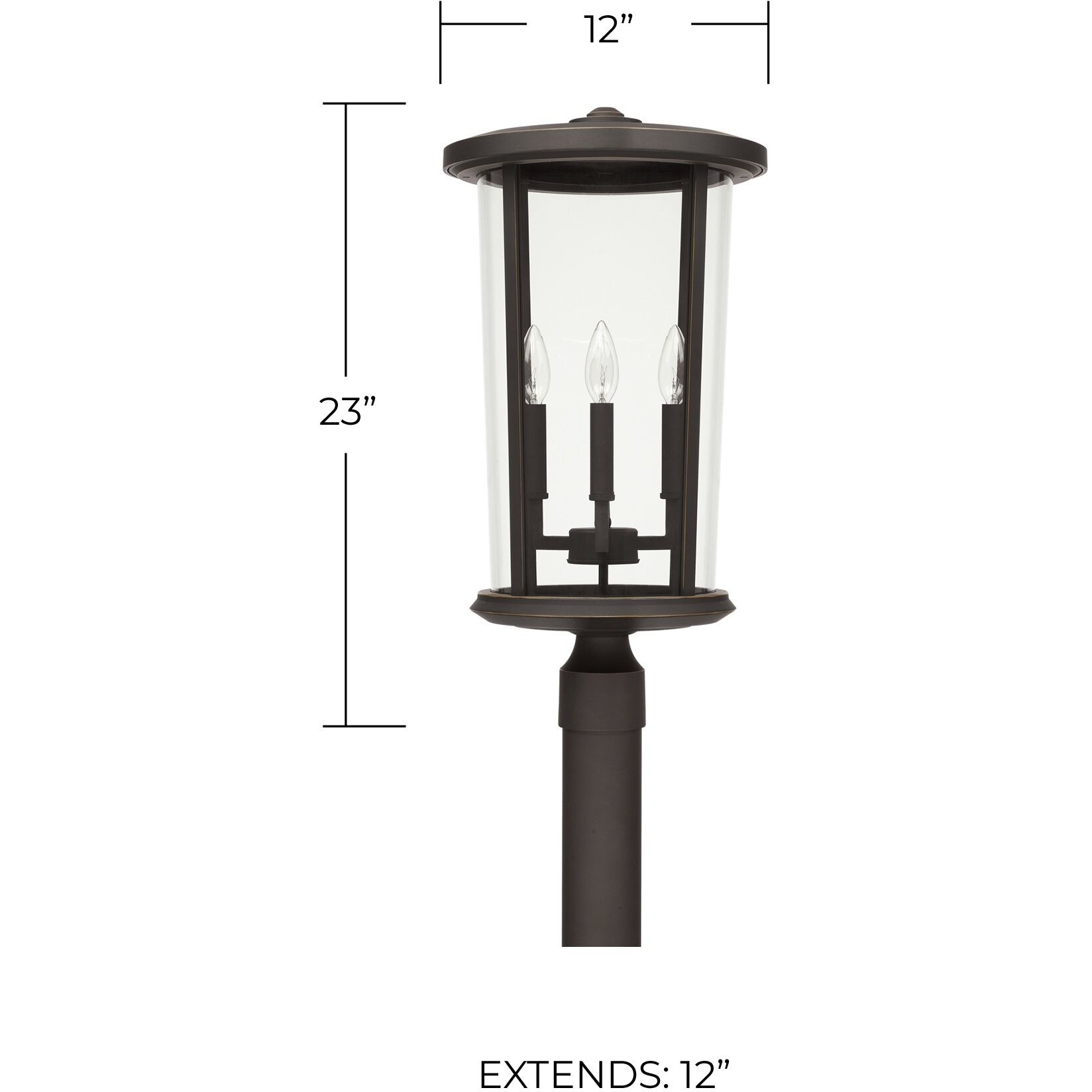 Howell 4 Light 23 inch Oiled Bronze Outdoor Post Lantern