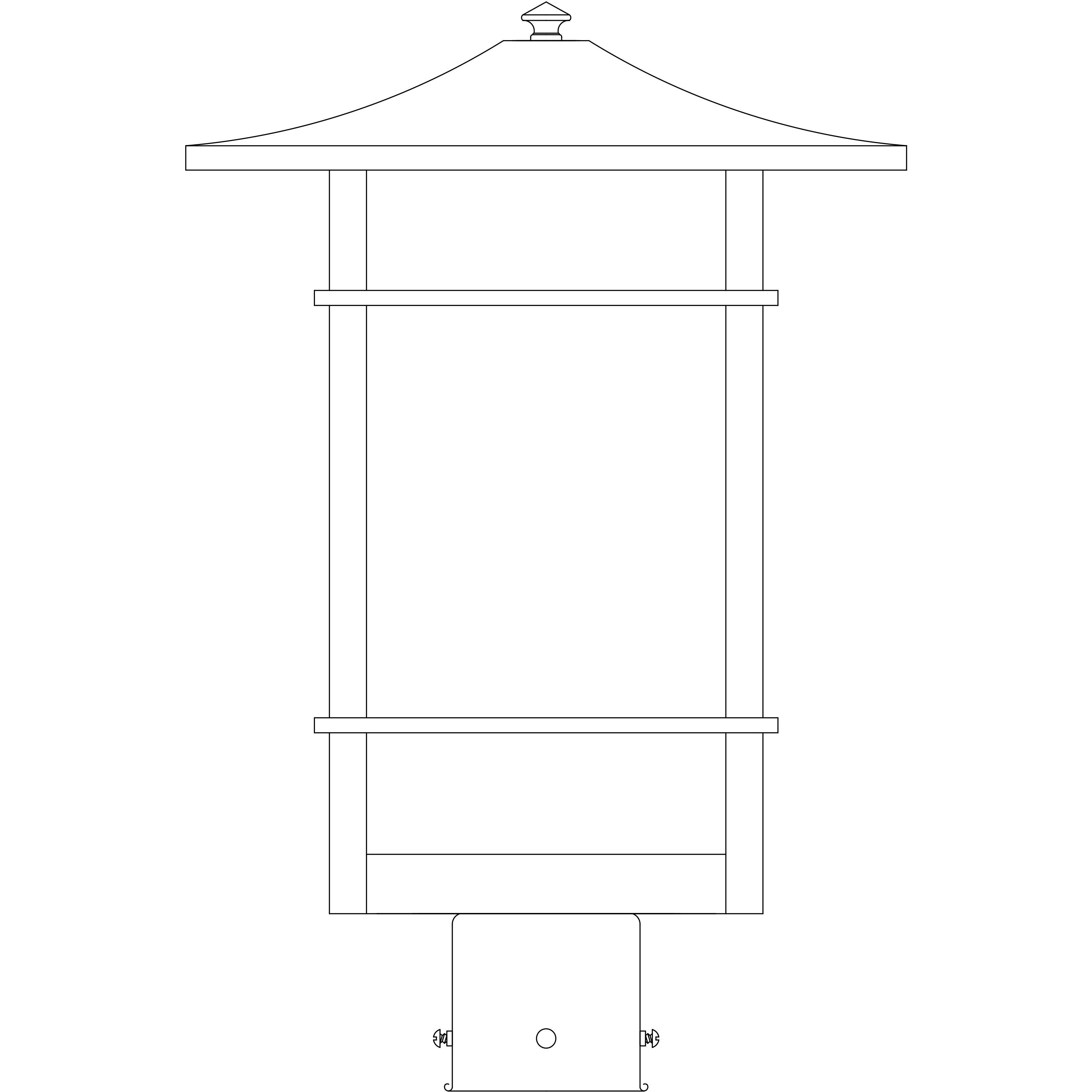 Katsura 1 Light 16.5 inch Raw Copper Post Mount in Rain Mist