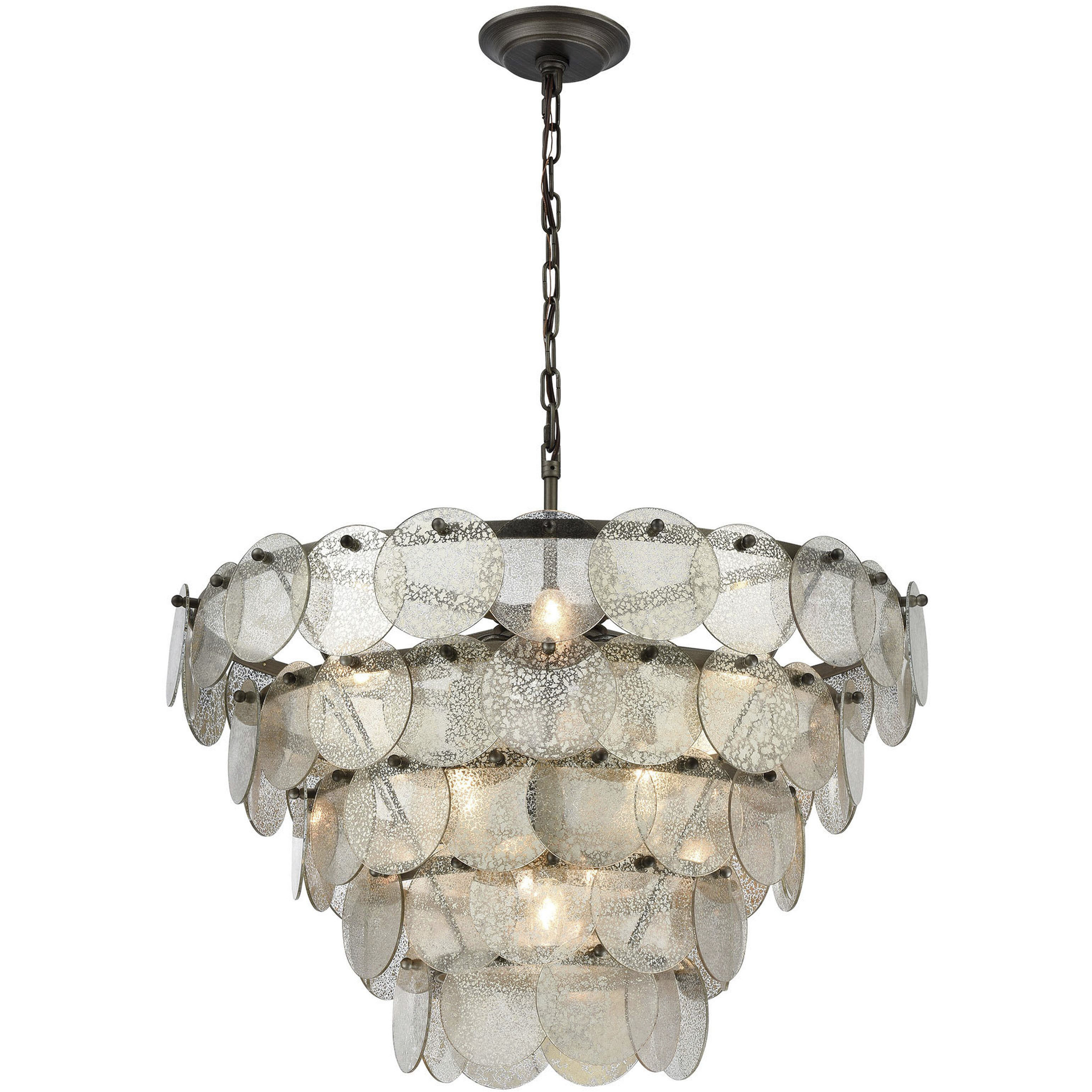 Airesse 9 Light 25 inch Brushed Slate Chandelier Ceiling Light
