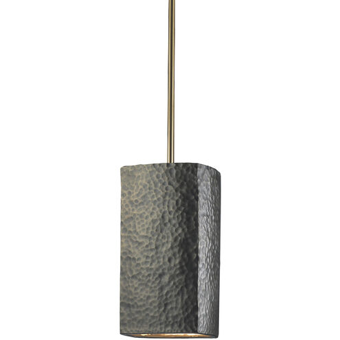 Radiance Collection LED 5.5 inch Hammered Brass with Polished Chrome Pendant Ceiling Light