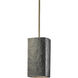 Radiance Collection LED 6 inch Hammered Brass with Polished Chrome Pendant Ceiling Light