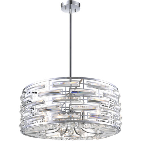 Petia 8 Light 25 inch Chrome Drum Shade Chandelier Ceiling Light