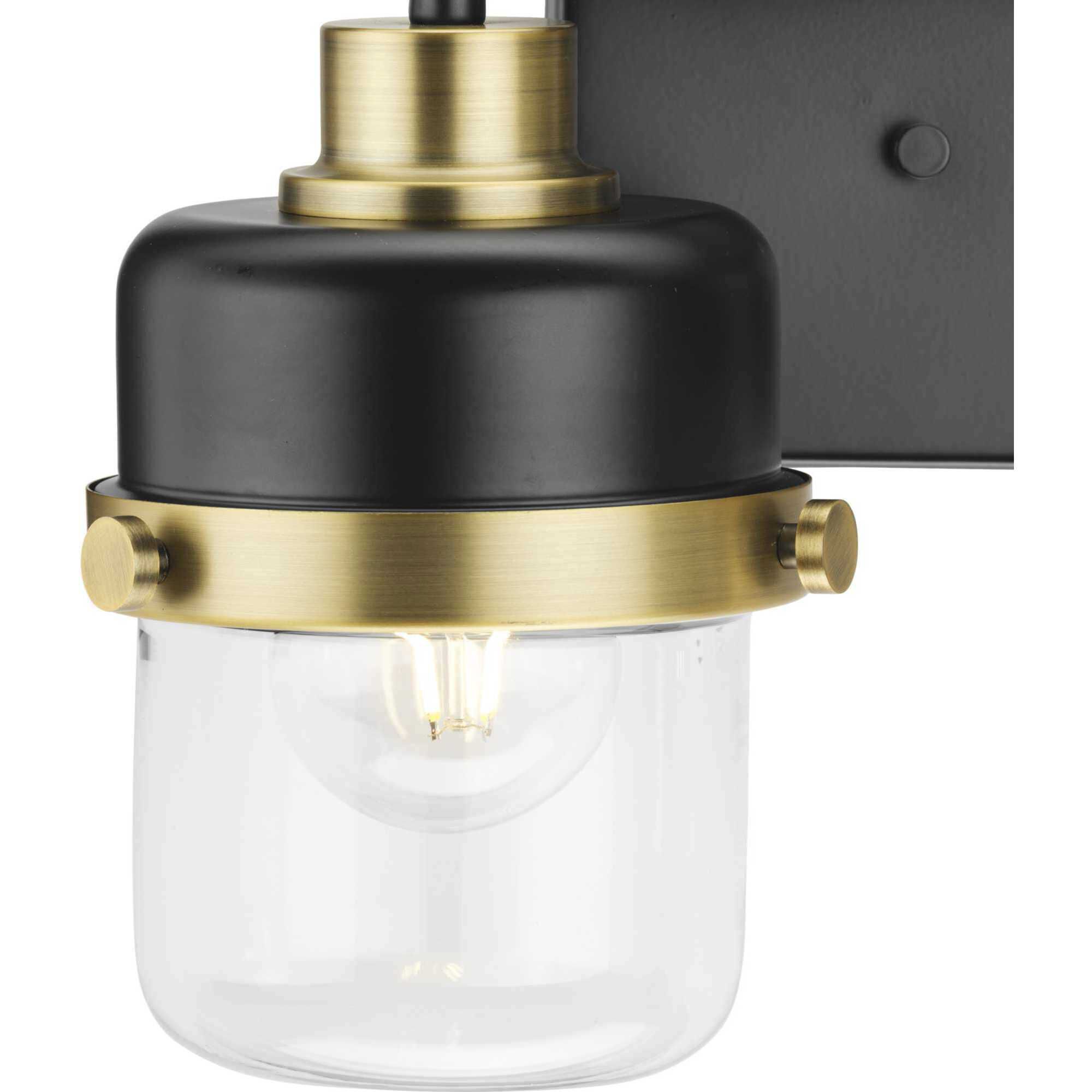 Beckner 2 Light 14.62 inch Matte Black Bath Light Wall Light