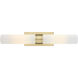 Ballston Urban 2 Light 24 inch Brushed Brass Bath Vanity Light Wall Light in Matte White Glass