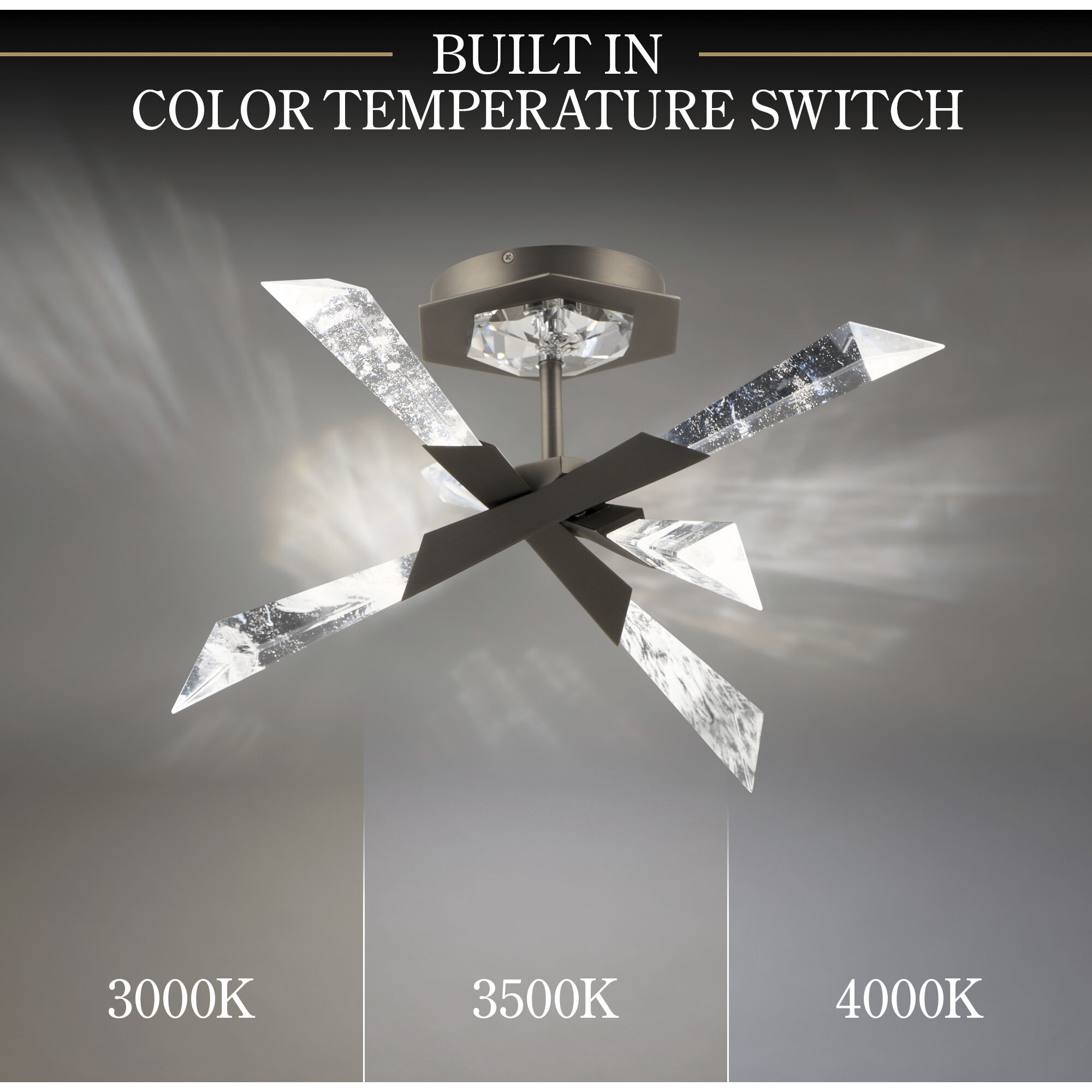 Beyond Solitude LED 17 inch Antique Nickel Semi-Flush Mount Ceiling Light
