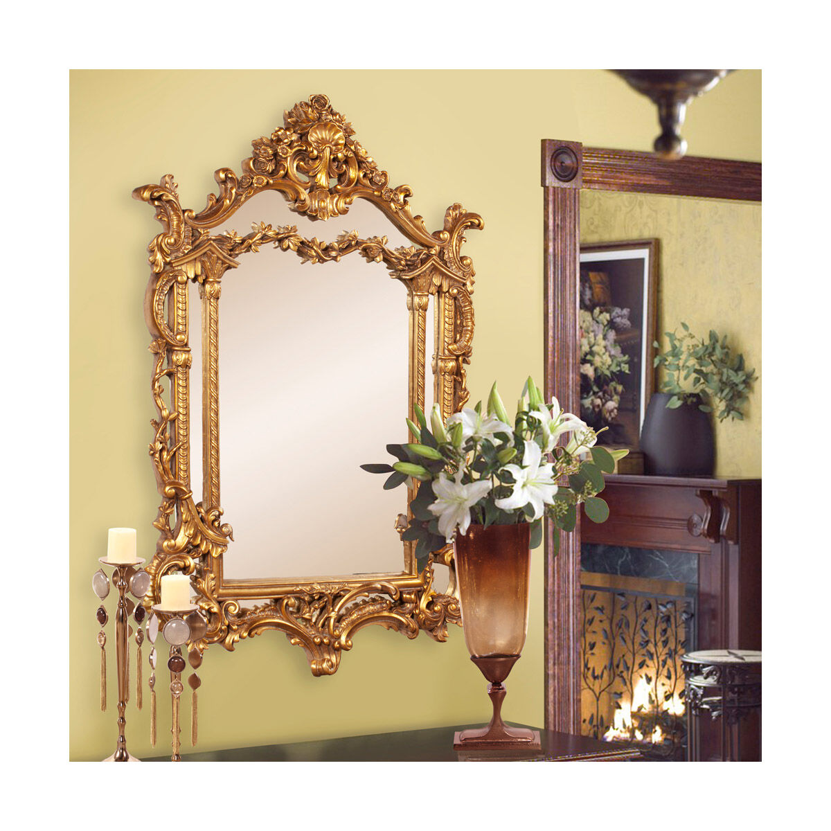 Arlington 49 X 34 inch Antique Gold Leaf Wall Mirror