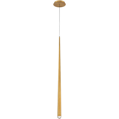 Cascade LED 1.5 inch Aged Brass Pendant Ceiling Light in Round, 37in.