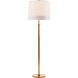 Barbara Barry Simple Scallop 62.5 inch 150.00 watt Soft Brass Floor Lamp Portable Light in Silk with Band