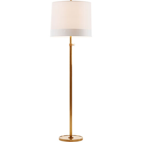 Barbara Barry Simple Scallop 62.5 inch 150.00 watt Soft Brass Floor Lamp Portable Light in Silk with Band