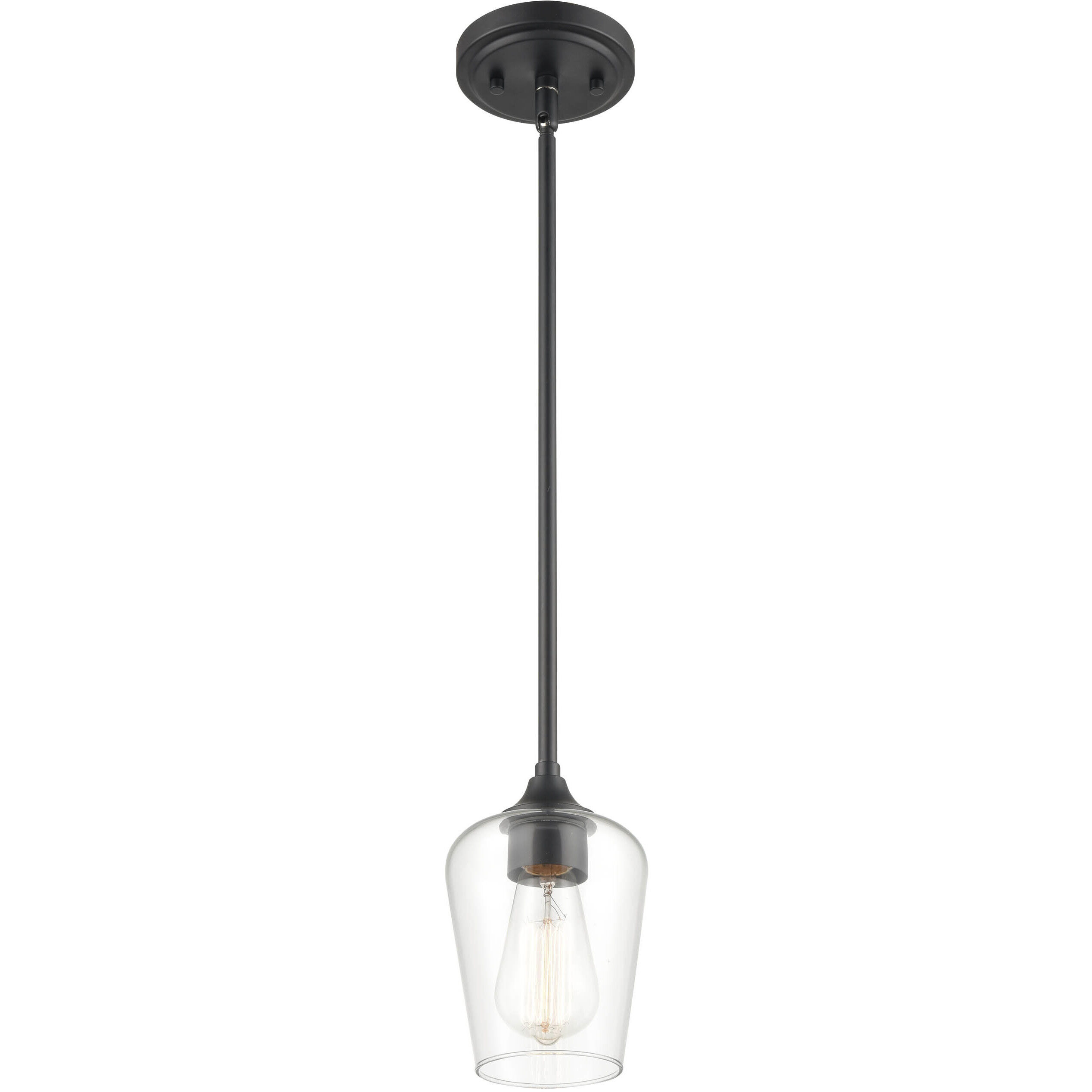 Ashford 1 Light 5.25 inch Matte Black Mini Pendant Ceiling Light