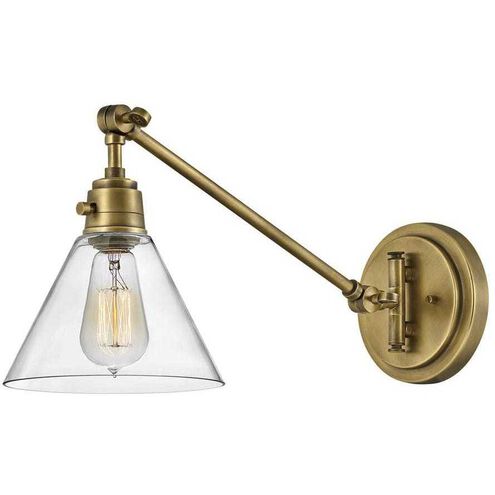Arti 1 Light 7.75 inch Heritage Brass Indoor Wall Sconce Wall Light in Heritage Brass / Clear
