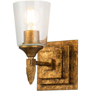 Vetiver 1 Light 6 inch Gold leaf Bath Light Wall Light in Gold Leaf with Antique