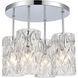 Forma de Crystal 4 Light 13.75 inch Polished Chrome Semi Flush Mount Ceiling Light