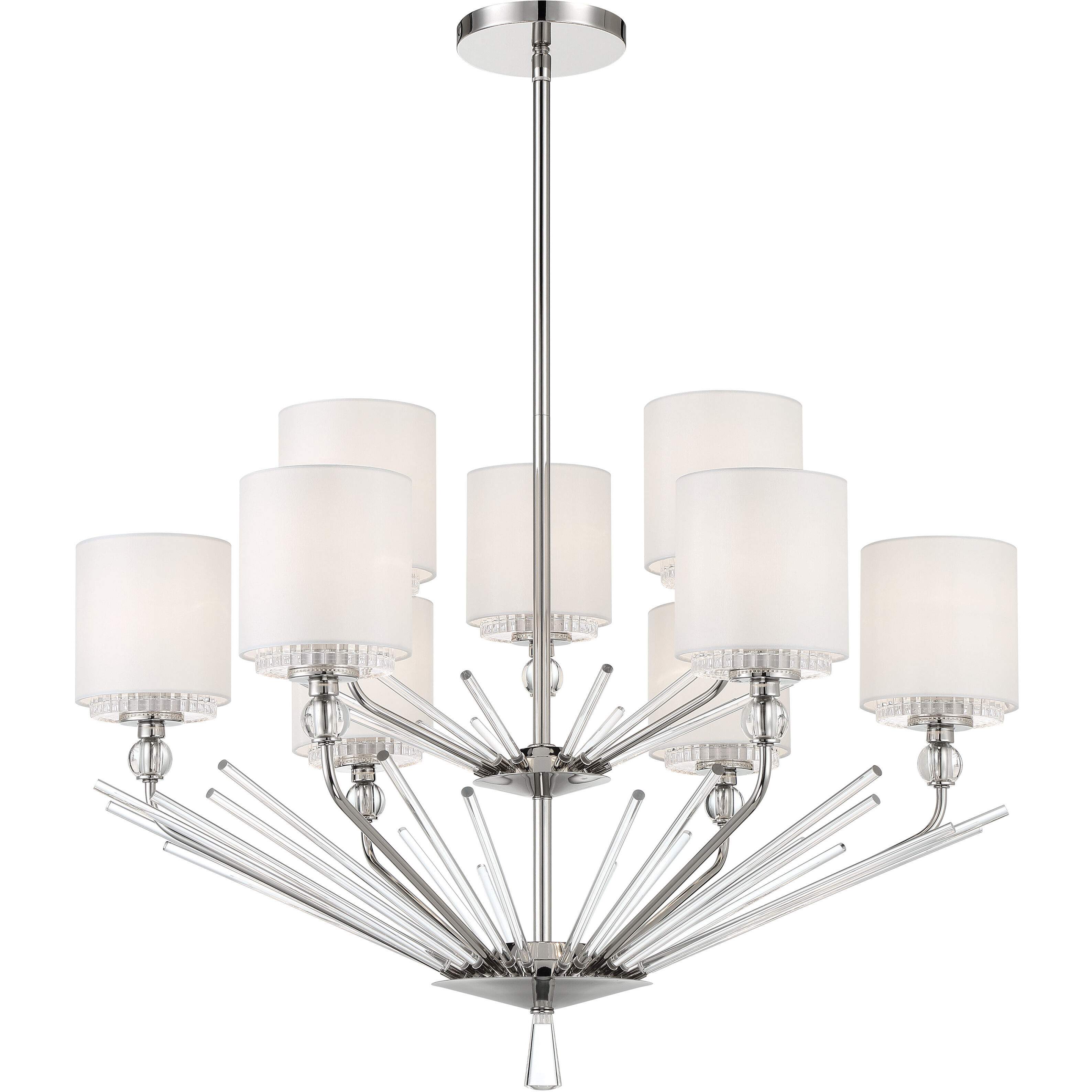 Sutton 9 Light 32 inch Polished Nickel Chandelier Ceiling Light