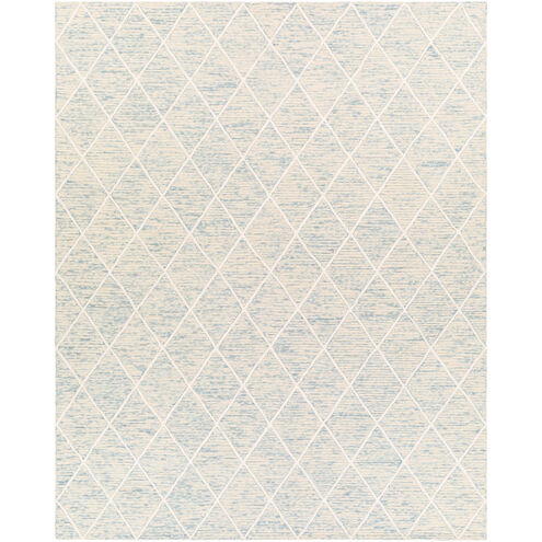 Eaton 120 X 96 inch Pale Blue/Denim/Ivory Handmade Rug in 8 x 10, Rectangle