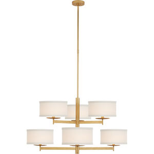 kate spade new york Walker 6 Light 37 inch Gild Two Tier Chandelier Ceiling Light in Cream Linen, Medium