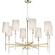 Uptown 8 Light 36 inch Satin Brass and Polished Nickel Chandelier Ceiling Light