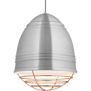 Loft Grande LED 17 inch Brushed Aluminum w/ White Interior Pendant Ceiling Light, Grande
