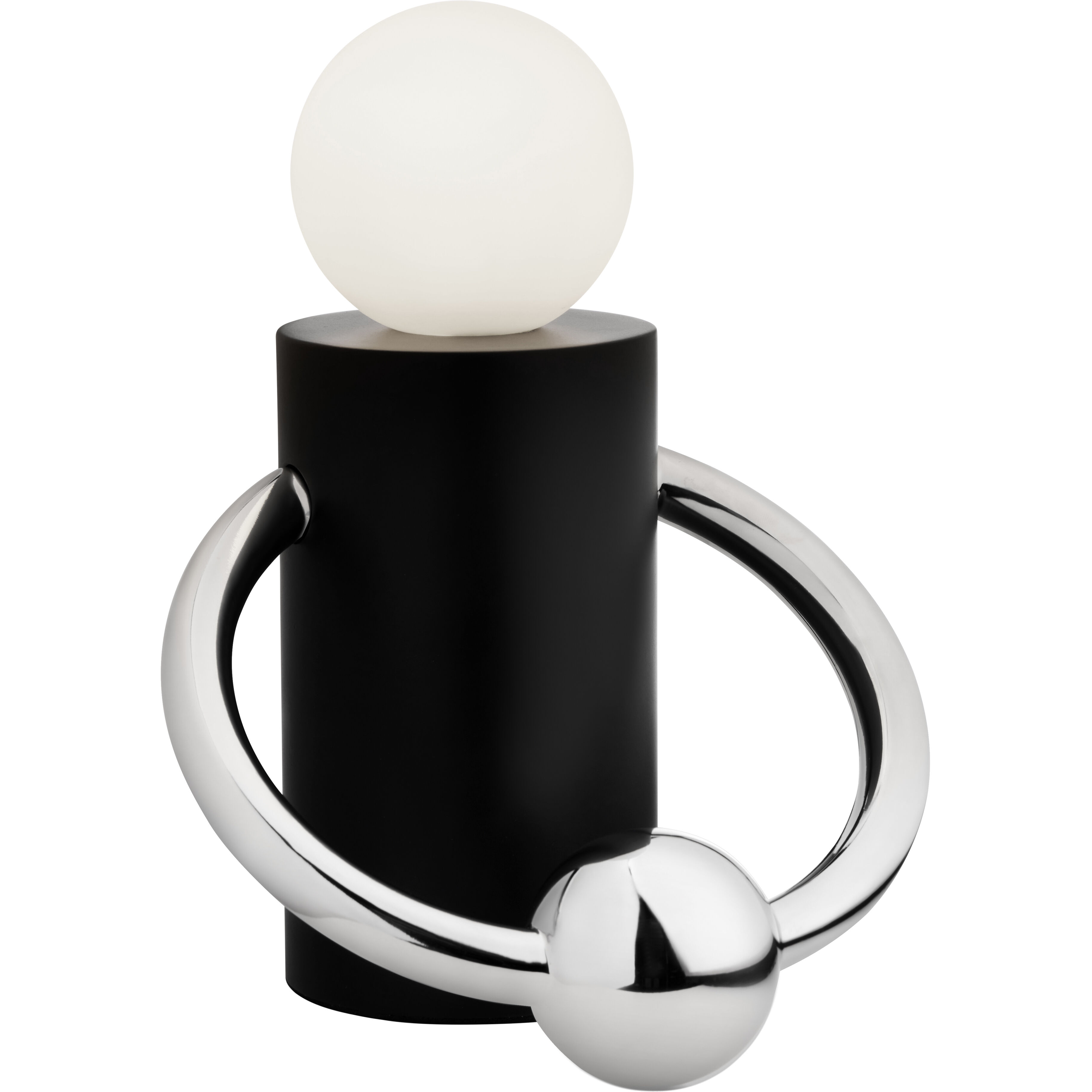 Septum 10.38 inch 7.00 watt Matte Black/Chrome Table Lamp Portable Light in Matte Black and Chrome