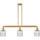 Franklin Restoration Colton 3 Light 38 inch Satin Gold Island Light Ceiling Light, Franklin Restoration