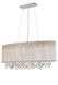 Beverly Dr. 6 Light 40 inch Silver Silk String Hanging Chandelier Ceiling Light, Convertible to Flush Mount