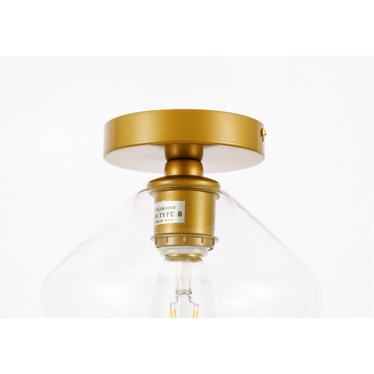 Rochester 1 Light 8 inch Brass Flush Mount Ceiling Light