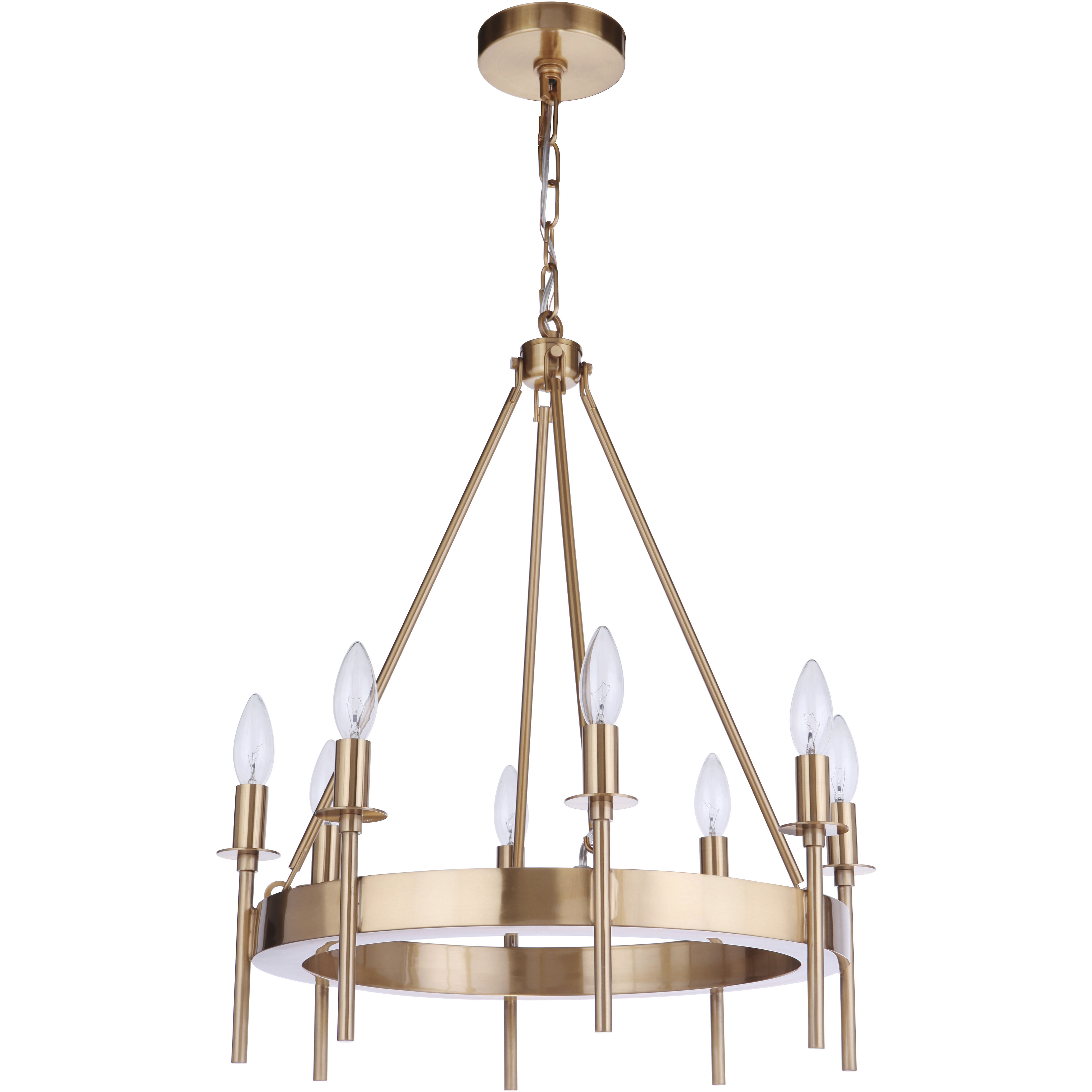 Larrson 8 Light 20 inch Satin Brass Chandelier Ceiling Light