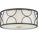 Landree 3 Light 16 inch Matte Black Flush Mount Ceiling Light